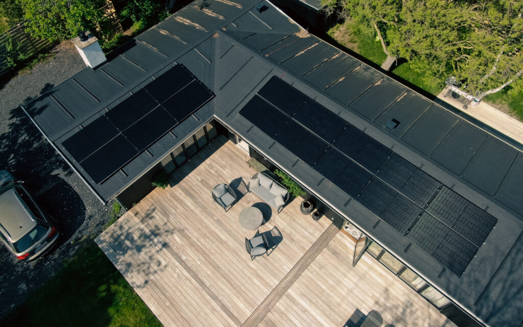 Solceller installeret på hus