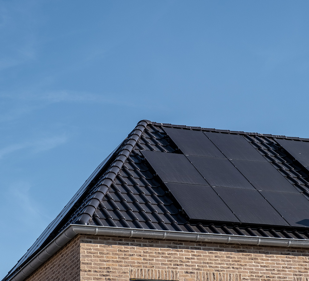 Sorte solceller på privat bolig